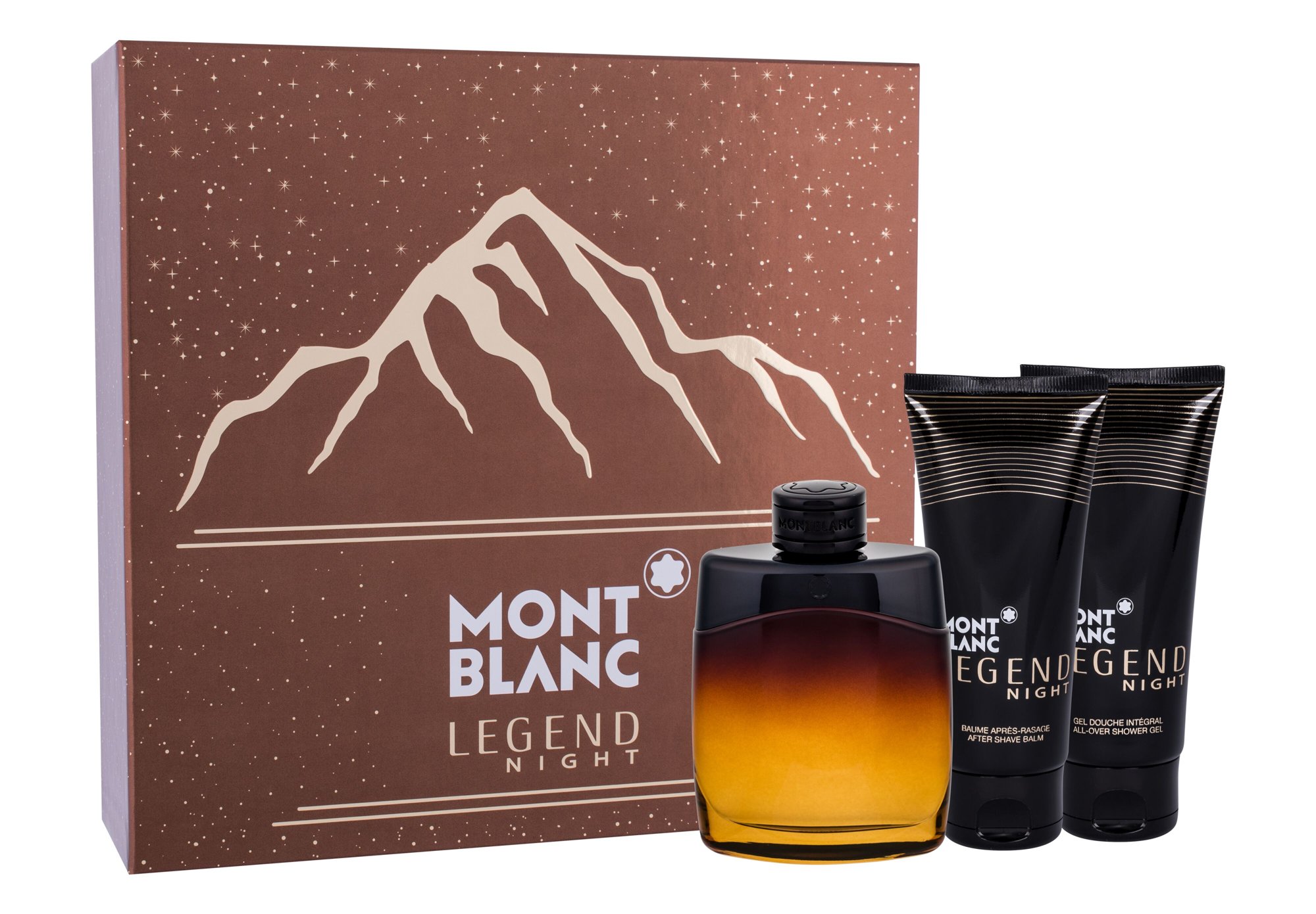 Montblanc Legend Night 100ml Edp 100 ml + Aftershave Balm 100 ml + Shower Gel 100 ml Kvepalai Vyrams EDP Rinkinys (Pažeista pakuotė)