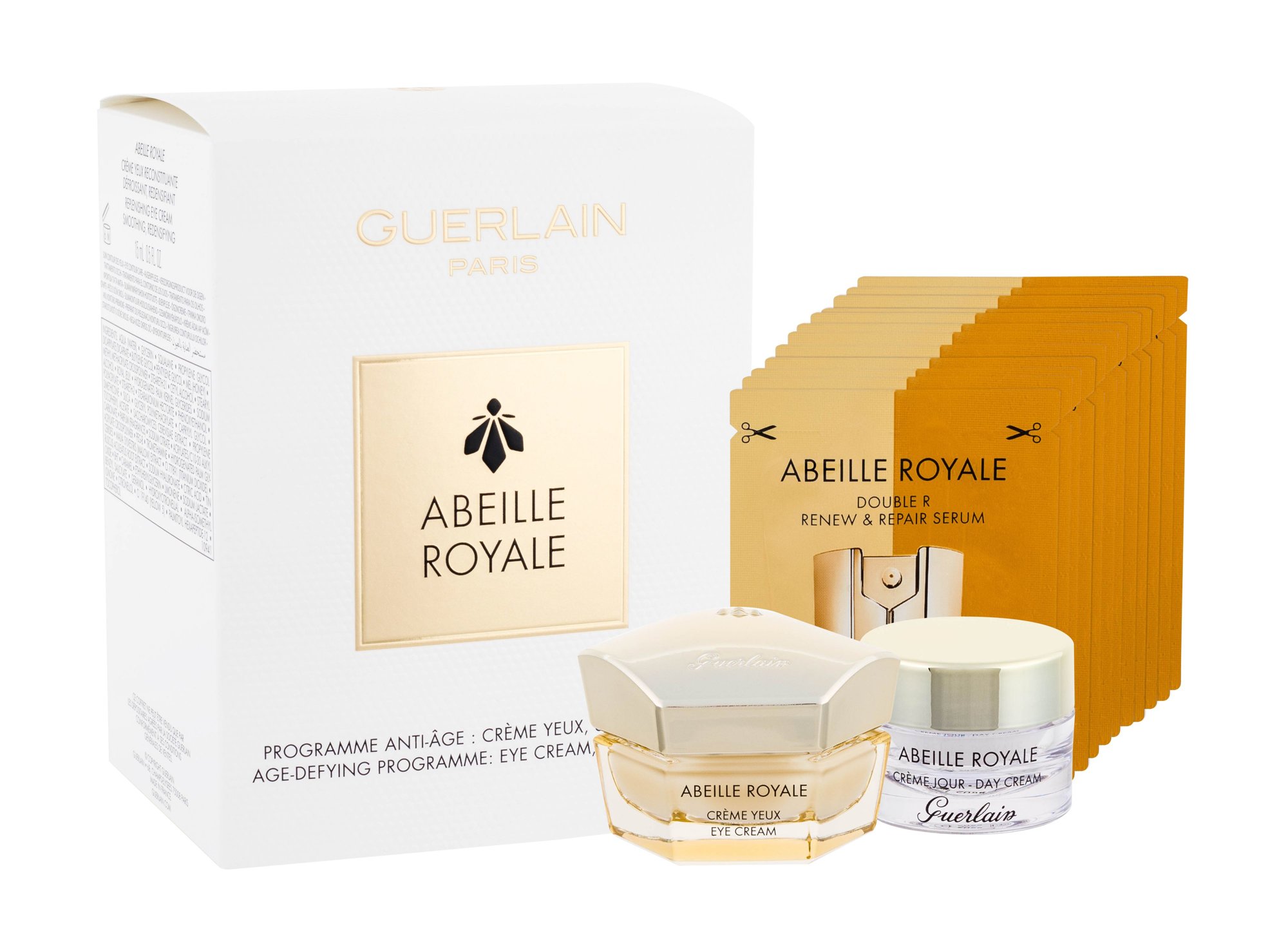 Guerlain Abeille Royale 15ml Eye Cream 15 ml + Daily Facial Care 7 ml + Facial Serum 14 x 0,6 ml paakių kremas Rinkinys