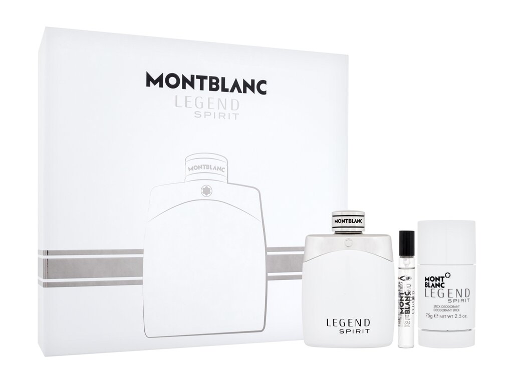 Montblanc Legend Spirit 100ml Edt 100 ml + Edt 7,5 ml + Deostick 75 g Kvepalai Vyrams EDT Rinkinys (Pažeista pakuotė)