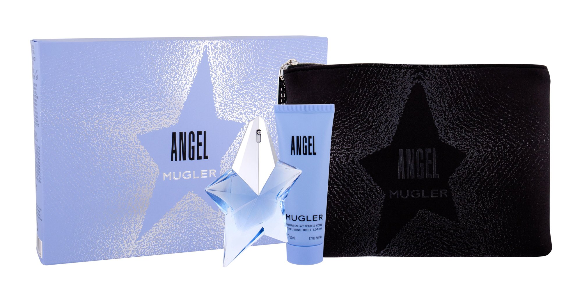 Thierry Mugler Angel 25ml Edp 25 ml + Body Lotion 50 ml + Cosmetic Bag Kvepalai Moterims EDP Rinkinys (Pažeista pakuotė)