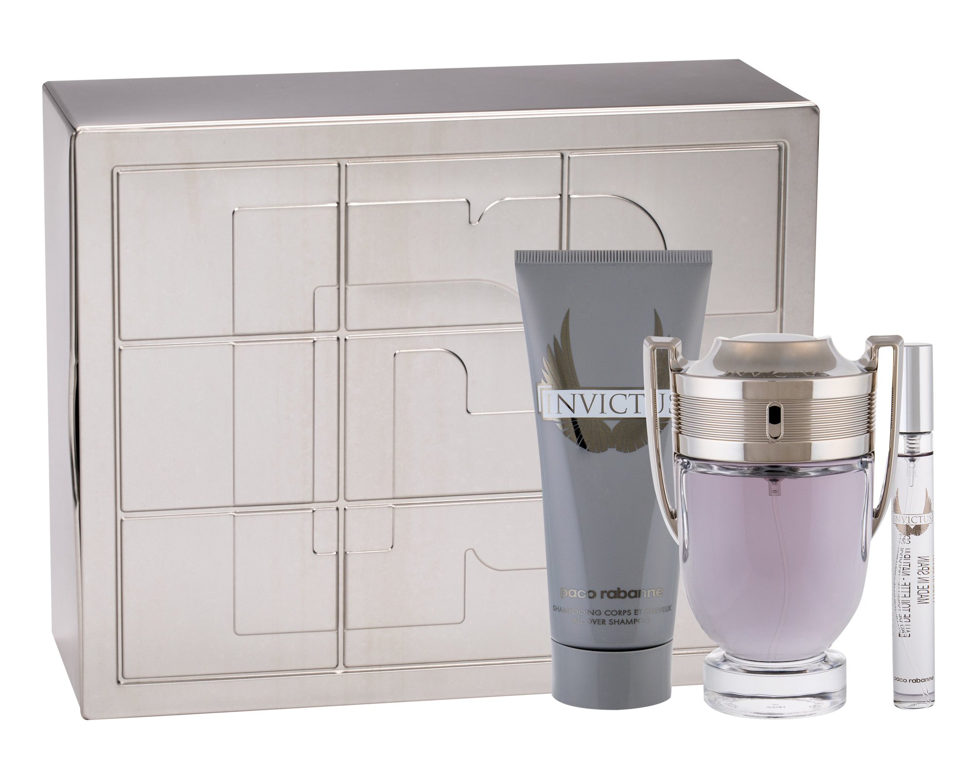 Rabanne Invictus Eau De Toilette 100 ml Edt 100 ml + Edt 10 ml + Shower gel 100ml Set