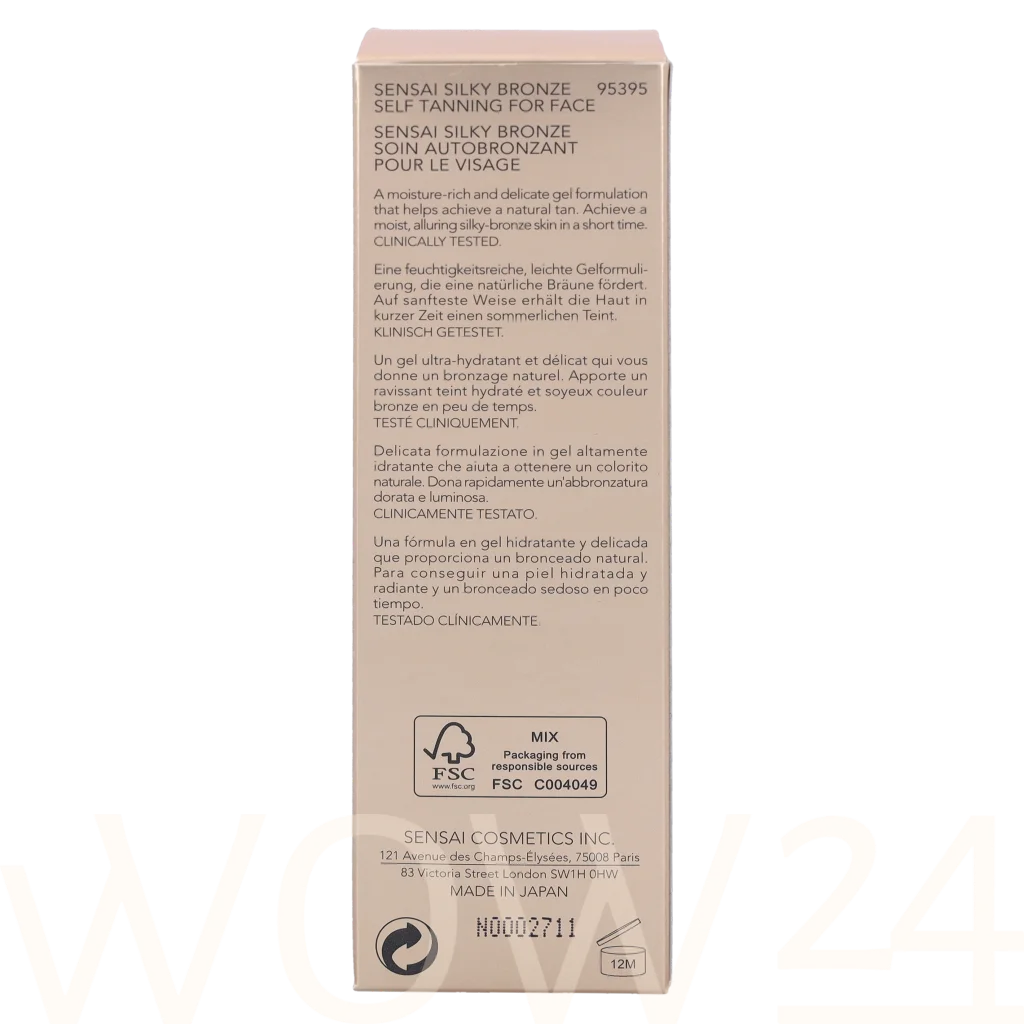 Sensai Sensai Silky Bronze Self Tanning For Face 50 ml savaiminio įdegio kremas