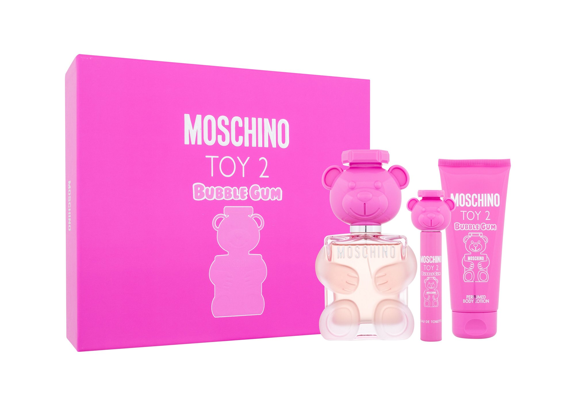 Moschino Toy 2 Bubble Gum 100ml Edt 100 ml + Edt 10 ml + Body Lotion 100 ml Kvepalai Moterims EDT Rinkinys (Pažeista pakuotė)