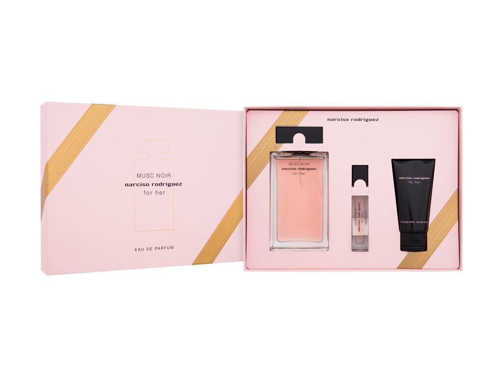 Narciso Rodriguez For Her Musc Noir Eau De Parfum 100 ml Edp 100 ml + Body Lotion 50 ml + Edp 10 ml Damaged box Set