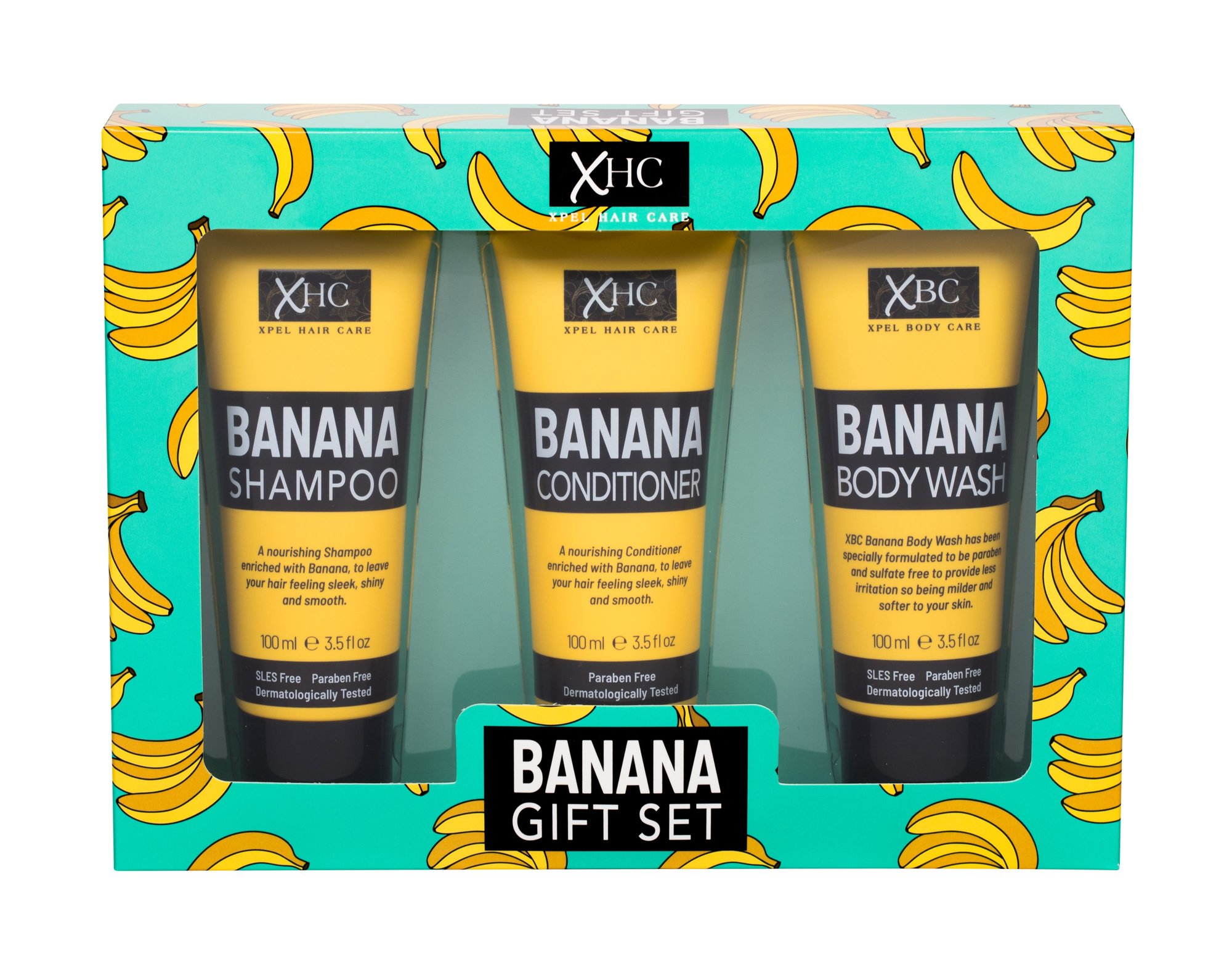Xpel Banana 100ml Shampoo 100 ml + Conditioner 100 ml + Shower Gel 100 ml šampūnas Rinkinys (Pažeista pakuotė)