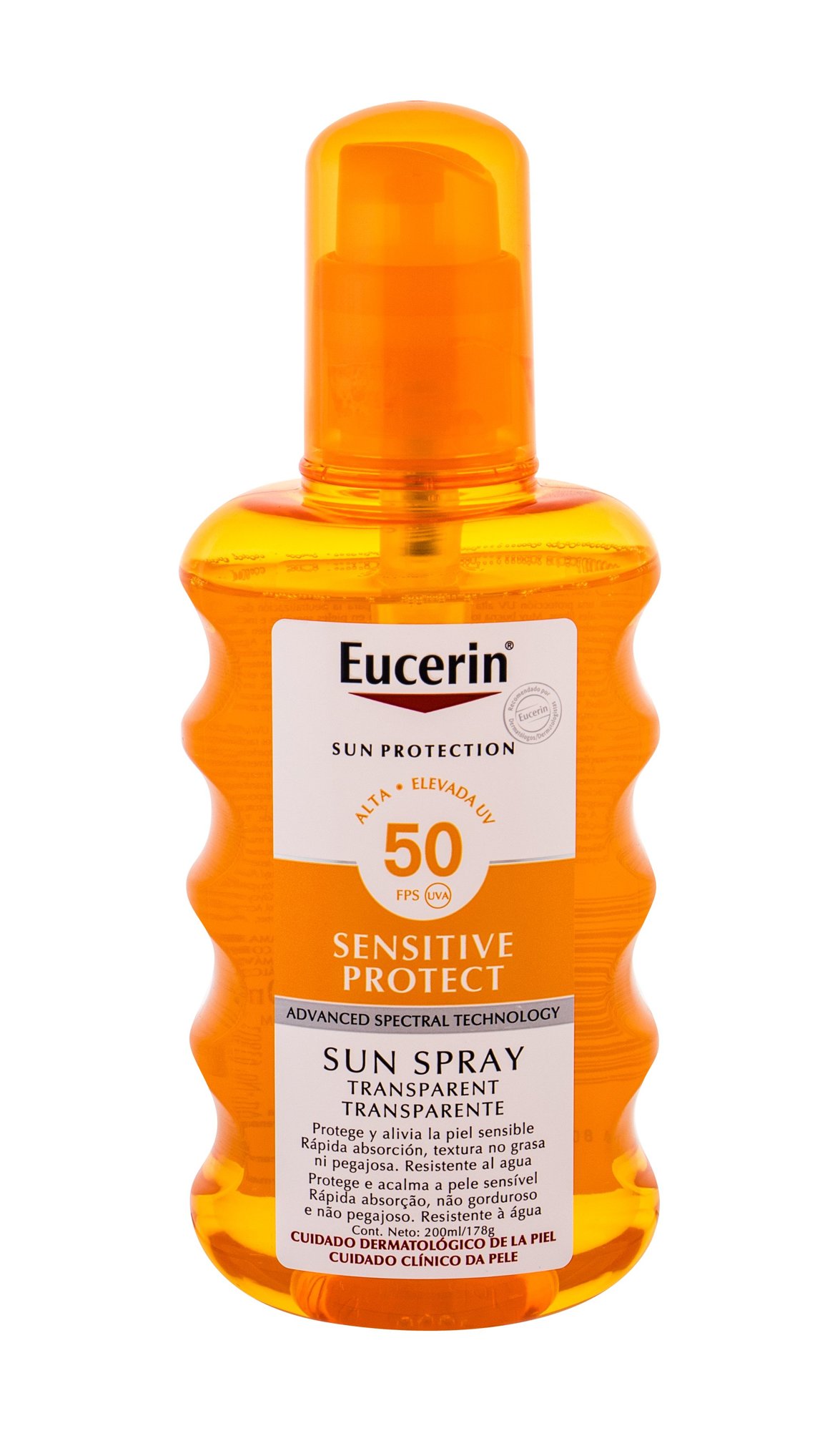 Eucerin Sun Sensitive Protect Sun Spray Transparent įdegio losjonas