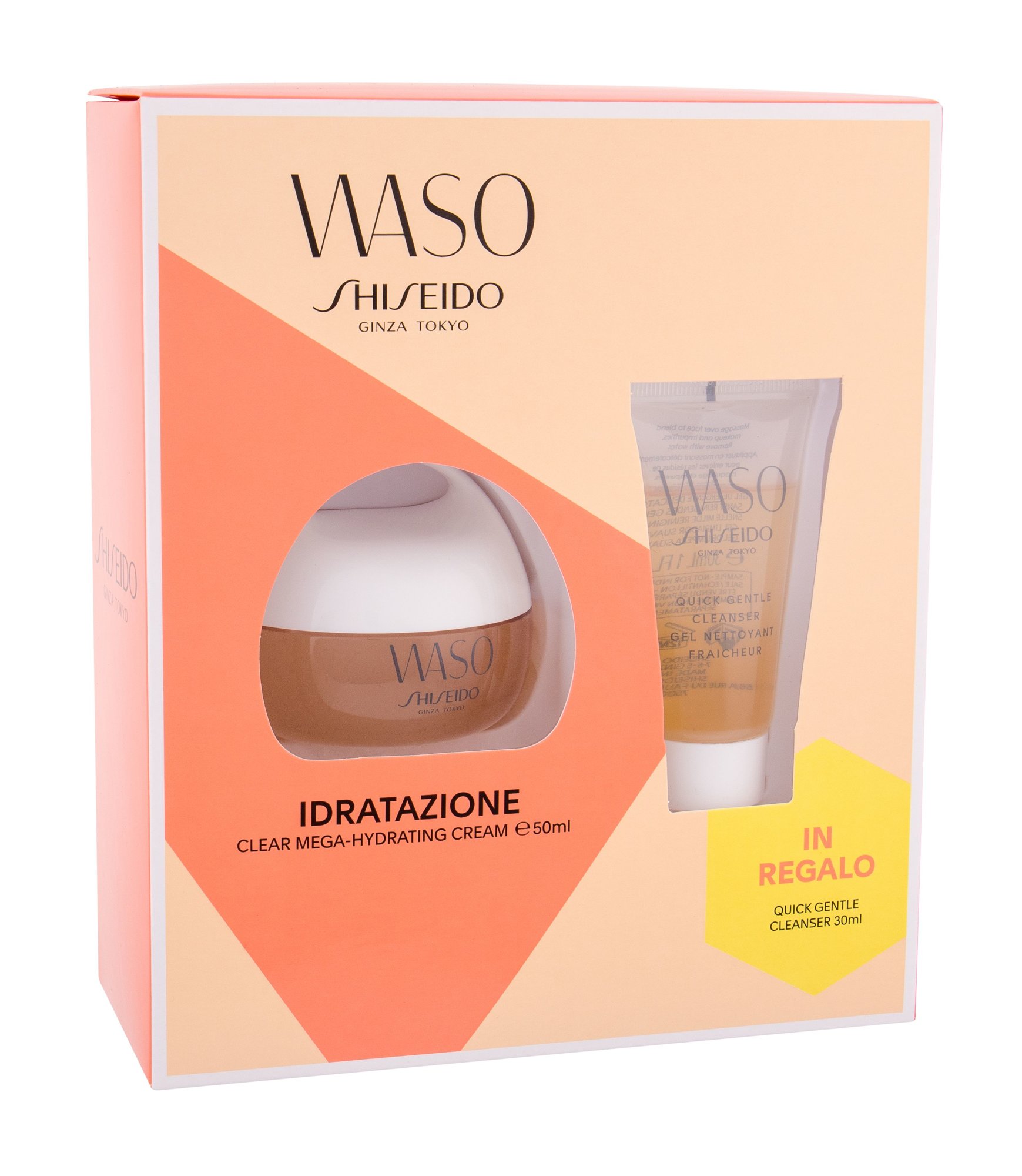 Shiseido Waso Clear Mega 50ml Daily Facial Care 50 ml + Quick Gentle Cleanser 30 ml dieninis kremas Rinkinys