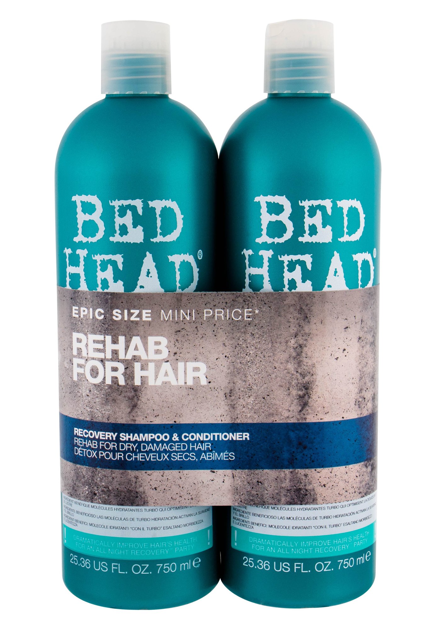 Tigi Bed Head Recovery 750ml 750ml Bed Head Recovery Shampoo + 750ml Bed Head Recovery Conditioner šampūnas Rinkinys