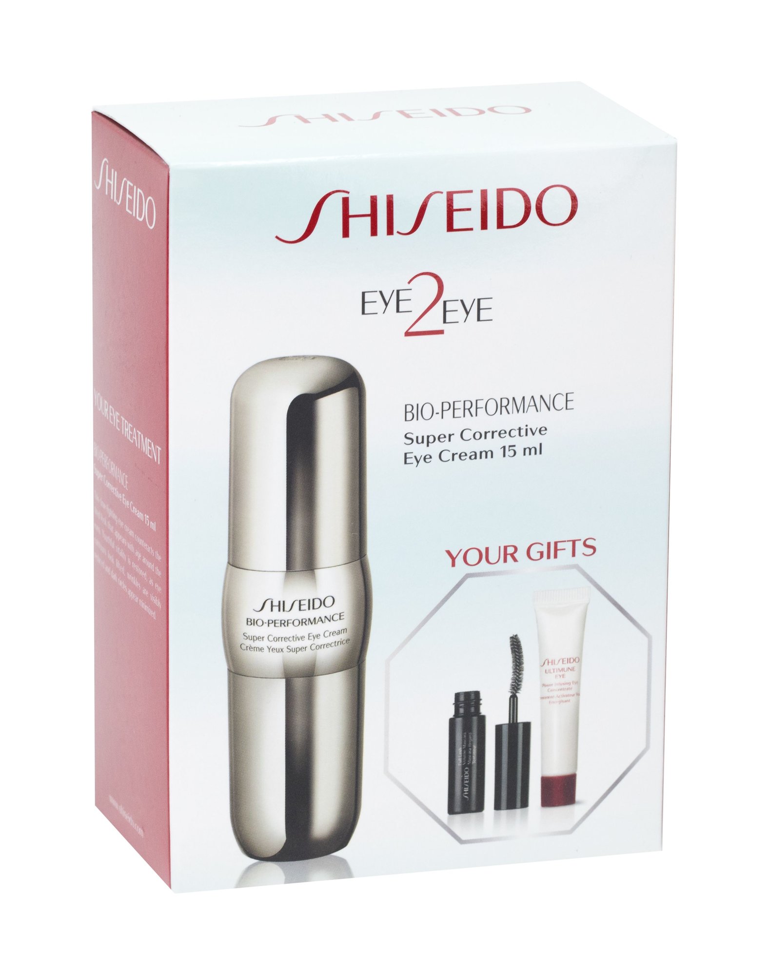 Shiseido Bio-Performance Eye2Eye 15ml 15ml BIO-PERFORMANCE Super Corrective Eye Cream + 2ml Full Lash Volume Mascara + 5ml Ultimune Power Infusing Eye Concentrate paakių kremas Rinkinys