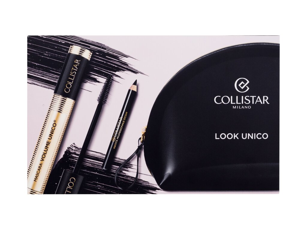 Collistar Volume Unico 13ml Mascara Volume Unico 13 ml + Professional Eye Pencil 0,8 g Black + Cosmetic Bag blakstienų tušas Rinkinys