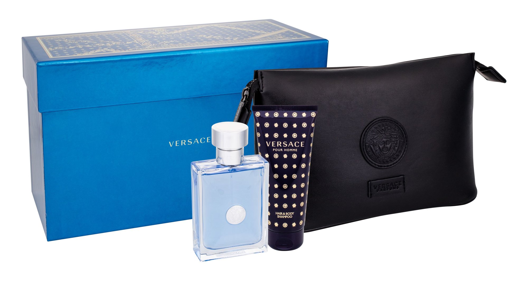 Versace Pour Homme 100ml Edt 100ml + 100ml Shower gel +Cosmetic bag Kvepalai Vyrams EDT Rinkinys