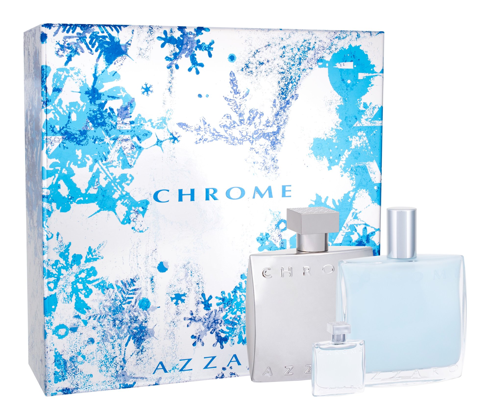 Azzaro Chrome 100ml Edt 100ml + 100ml Aftershave + Miniature Kvepalai Vyrams EDT Rinkinys (Pažeista pakuotė)