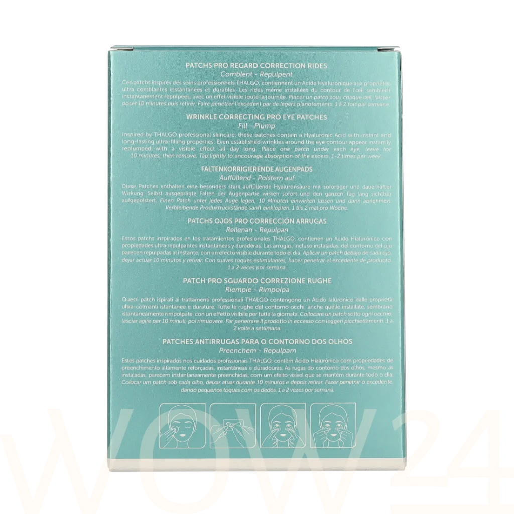 Thalgo Thalgo Hyalu-Procollagene Wrinkle Correcting Pro Eye Patches 12 ml paakių kaukė