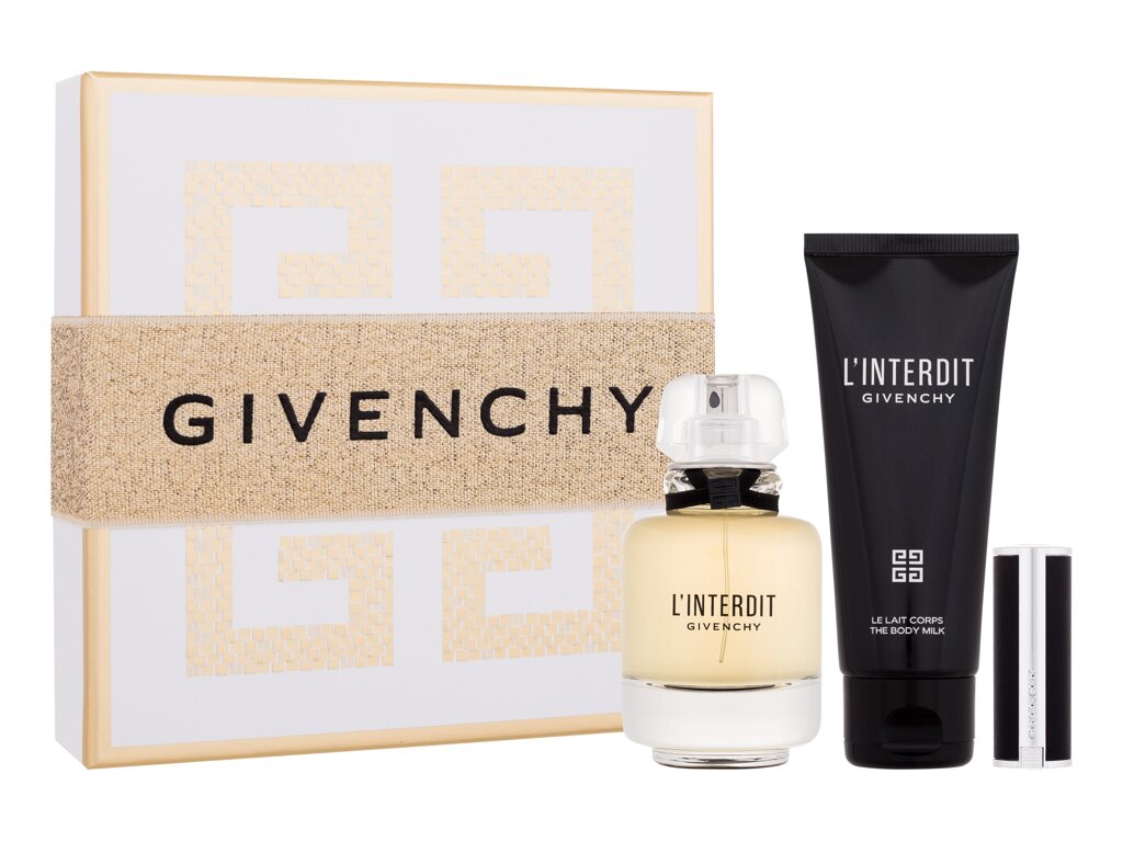 Givenchy L'Interdit Eau De Parfum 50 ml Edp 50 ml + Body Lotion 75 ml + Lipstick Le Rouge Interdit Intense Silk 1,5 g 333 Set