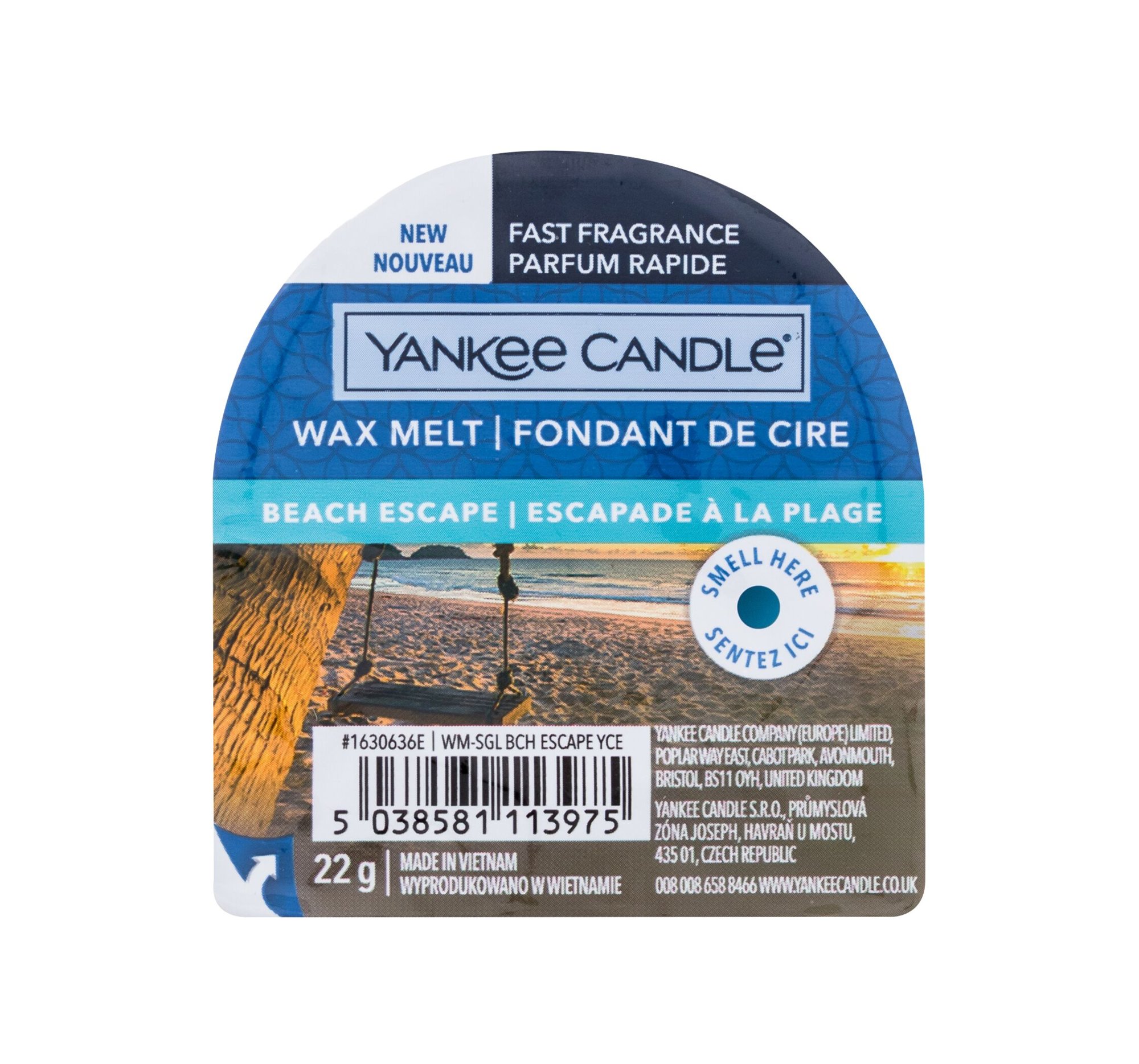 Yankee Candle Beach Escape 22g Kvepalai Unisex Kvapusis vaškas