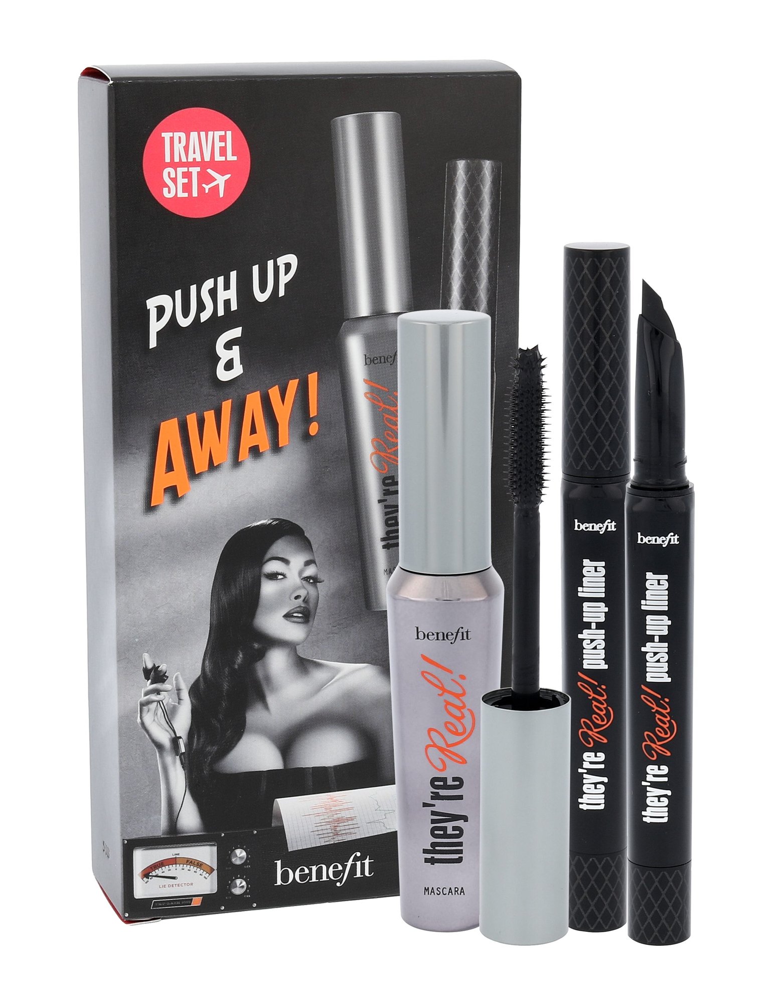 Benefit They´re Real! 8,5g mascara They´re Real! 8,5 g + eye liners They´re Real! 1,4 g blakstienų tušas Rinkinys