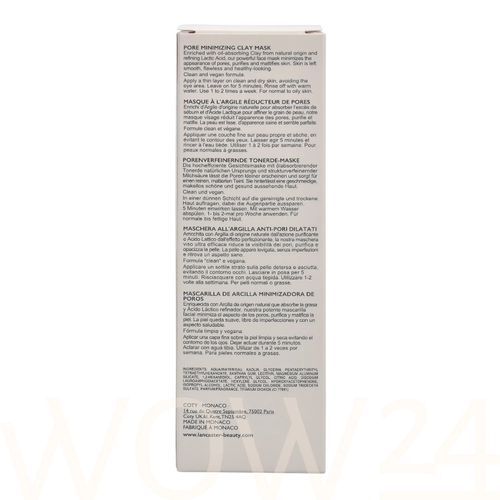 Lancaster Lancaster Skin Essentials Pore Refining Clay Face Mask 75 ml natūrali veido odos priežiūros priemonė