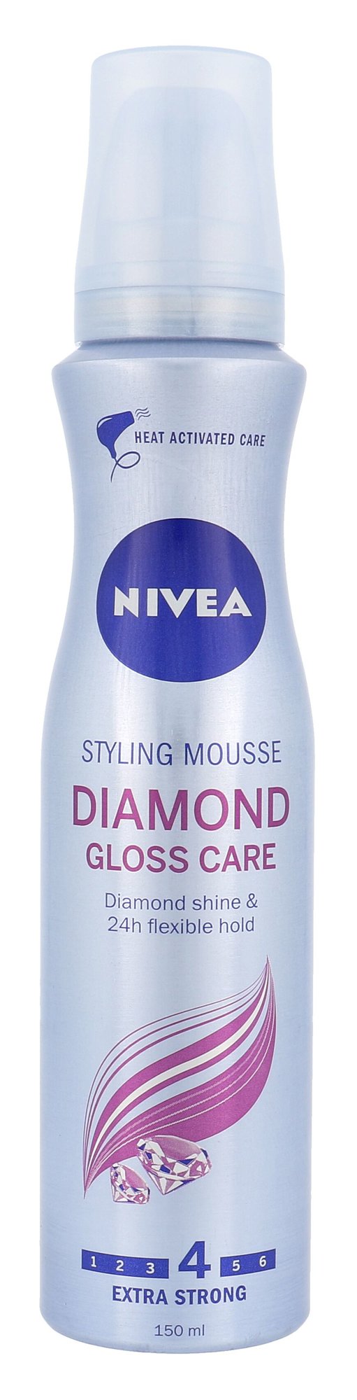 Nivea Diamond Gloss Care 150ml plaukų putos (Pažeista pakuotė)