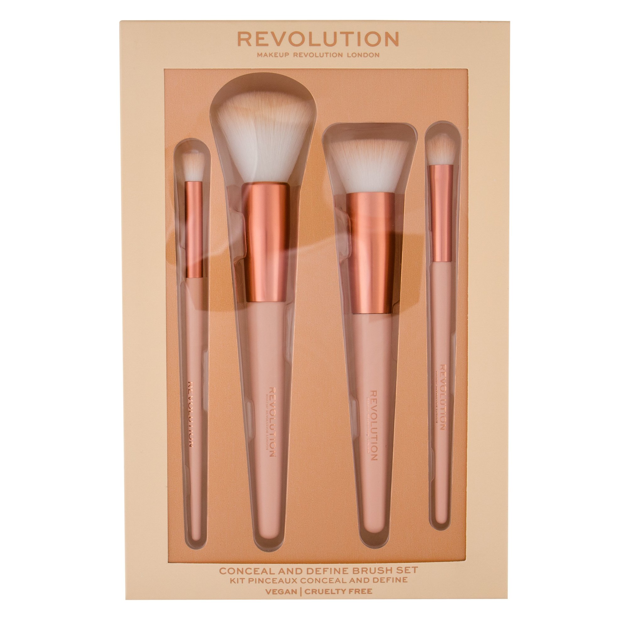 Makeup Revolution London Conceal & Define 1vnt Conceal and Define Brush Set 4 pieces teptukas Rinkinys