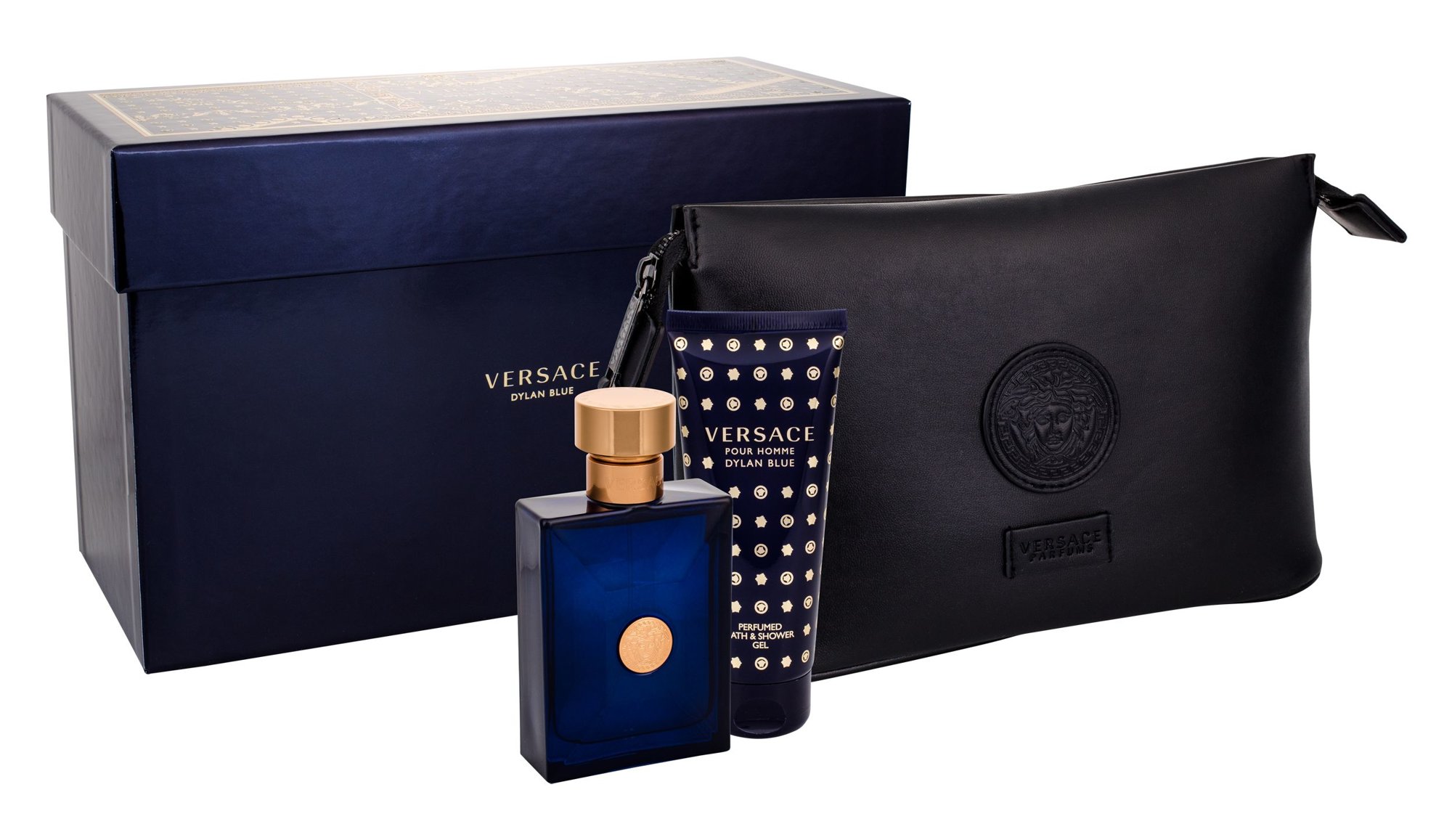 Versace Pour Homme Dylan Blue 100ml Edt 100 ml + Shower Gel 100 ml + Cosmetic Bag Kvepalai Vyrams EDT Rinkinys