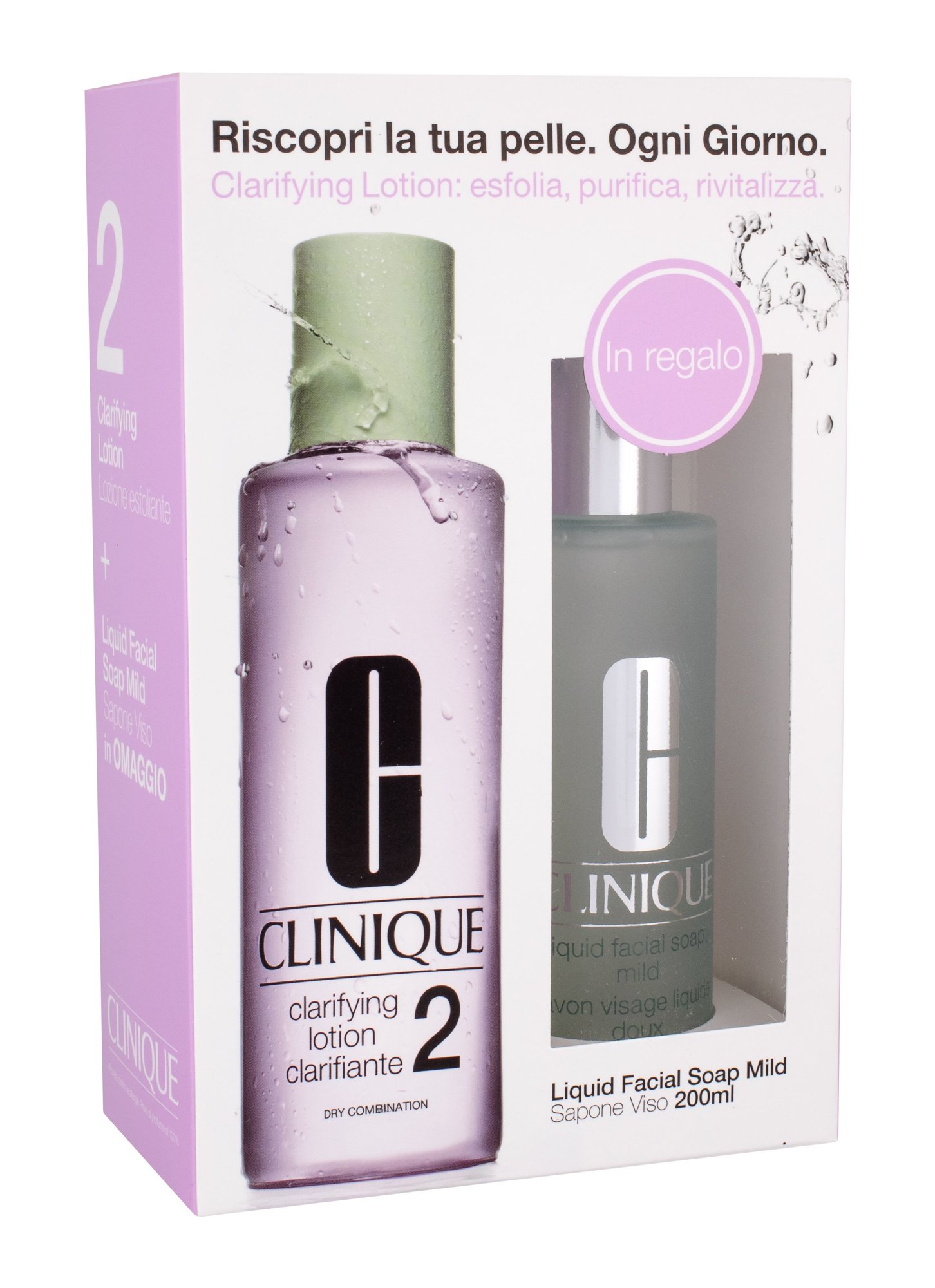 Clinique 3-Step Skin Care 2 400ml Cleansing water Clarifying Lotion 2 400 ml + Cleansing gel All About Clean Liquid Facial Soap Mild 200 ml valomasis vanduo veidui Rinkinys