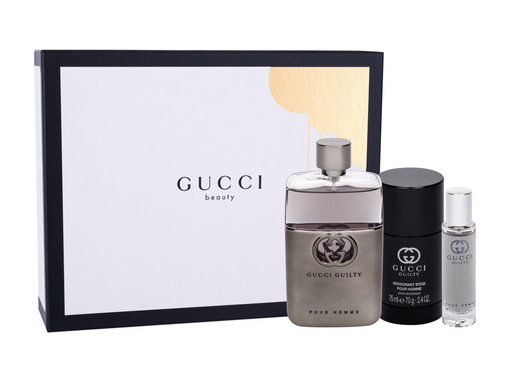 Gucci Guilty Eau De Toilette 90 ml Edt 90 ml + Deostick 75 ml + Edt 15 ml Damaged box Set