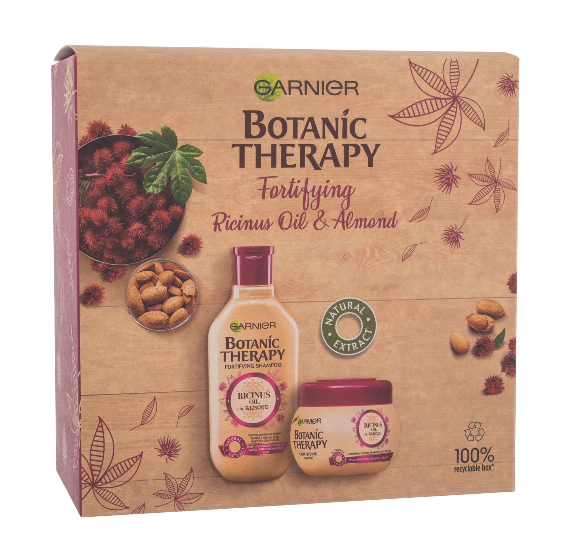 Garnier Botanic Therapy Ricinus Oil & Almond 250ml Botanic Therapy Fortifying Shampoo 250 ml + Botanic Therapy Fortifying Mask 300 ml šampūnas Rinkinys