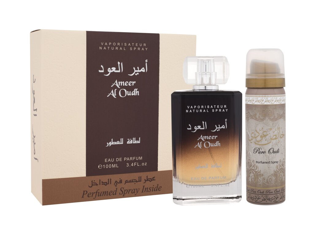 Lattafa perfumes Ameer Al Oudh Eau De Parfum 100 ml Edp 100 ml + Deodorant 50 ml Damaged box Set