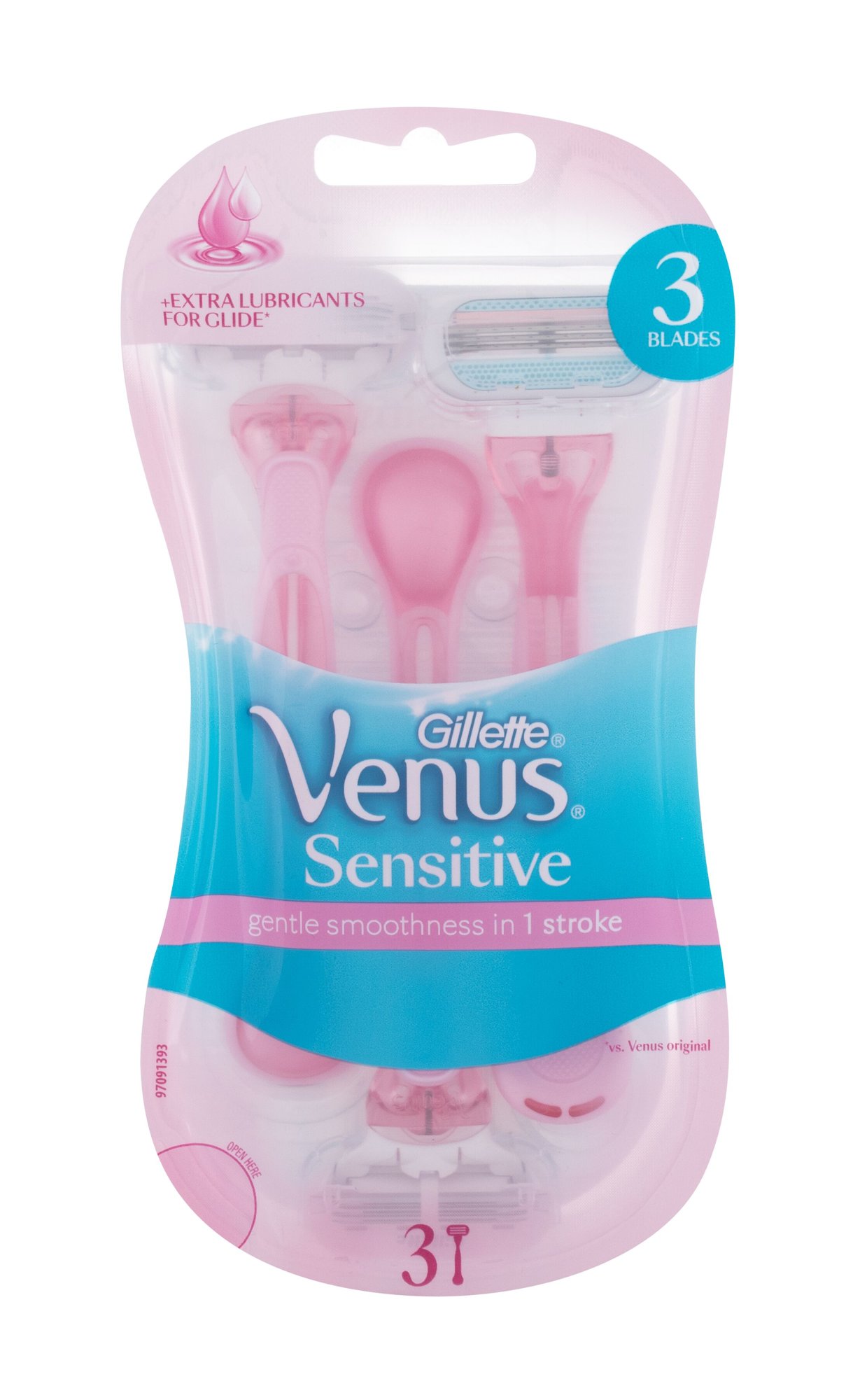 Gillette Venus Sensitive 3vnt skustuvas (Pažeista pakuotė)