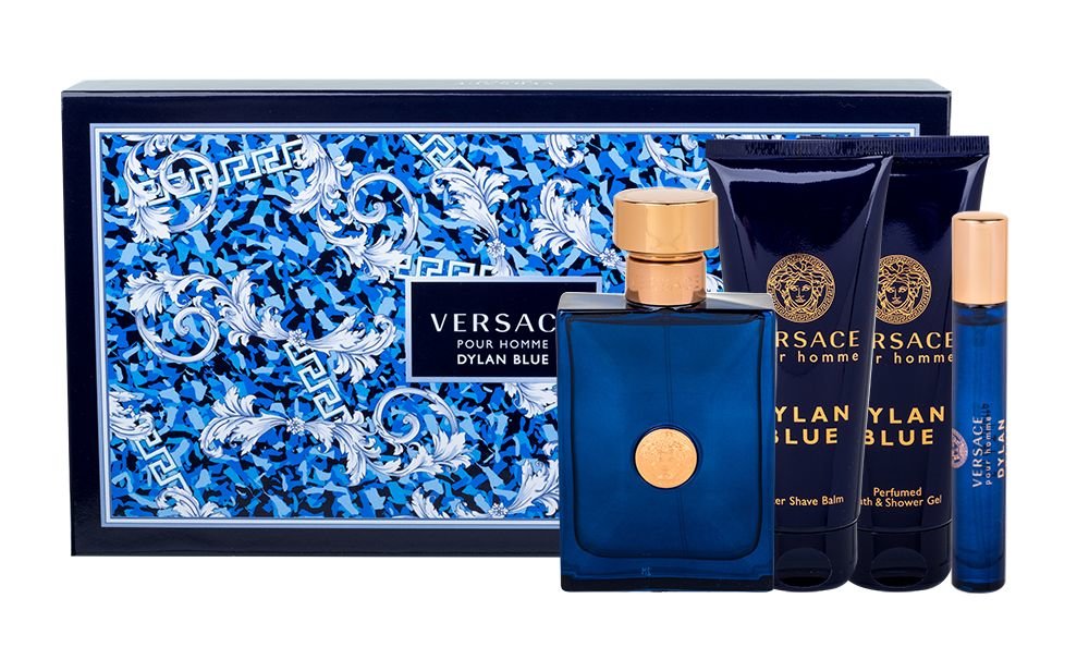 Versace Pour Homme Dylan Blue 100ml Edt 100 ml + Shower Gel 100 ml + Aftershave Balm 100 ml + Edt 10 ml Kvepalai Vyrams EDT Rinkinys