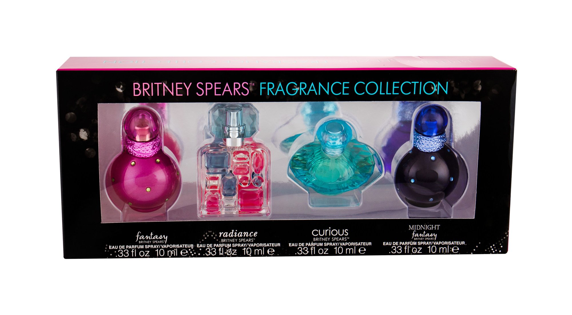 Britney Spears Mini Set 4x10ml Edp Fantasy 10 ml+ Edp Radiance 10 ml + Edp Curious 10 ml + Edp Midnight Fantasy 10 ml Kvepalai Moterims EDP Rinkinys