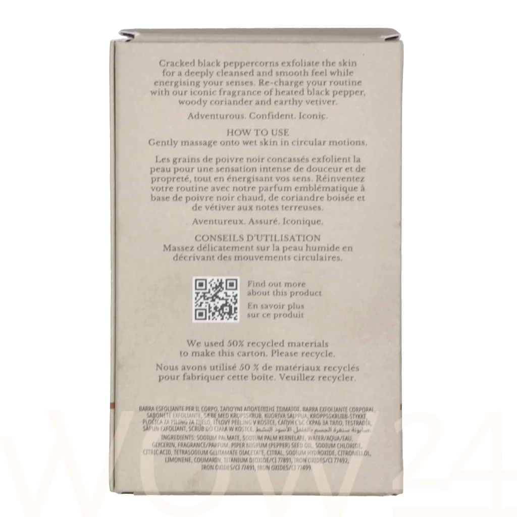 Molton Brown M.Brown Re-Charge Black Pepper Bodyscrub Bar 250 g Moterims