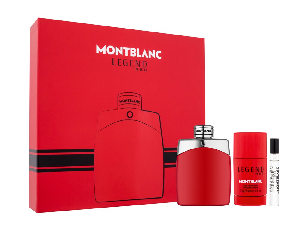 Montblanc Legend Red 100ml Edp 100 ml + Edp 7,5 ml + Deostick 75 g Kvepalai Vyrams EDP Rinkinys (Pažeista pakuotė)