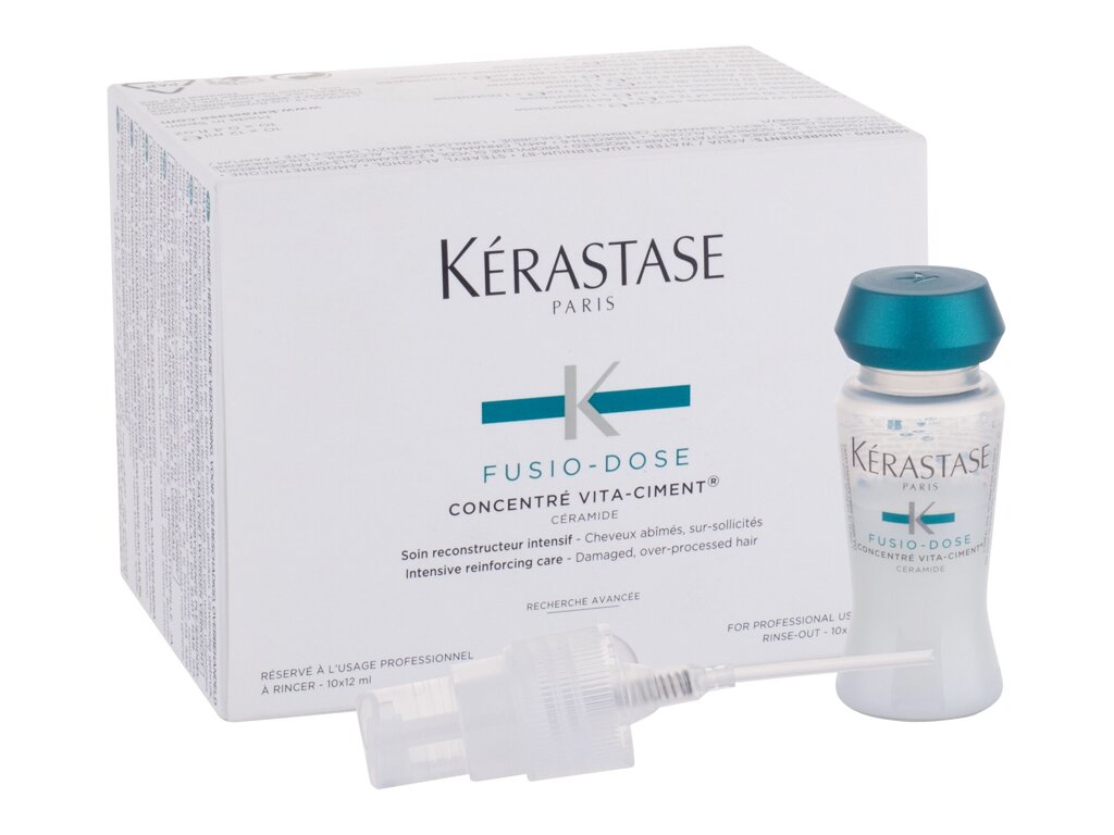 Kérastase Fusio-Dose Concentré Vita-Ciment 120ml Intensive Hair Care 10 x 12 ml + Applicator 1 pc plaukų serumas Rinkinys (Pažeista pakuotė)