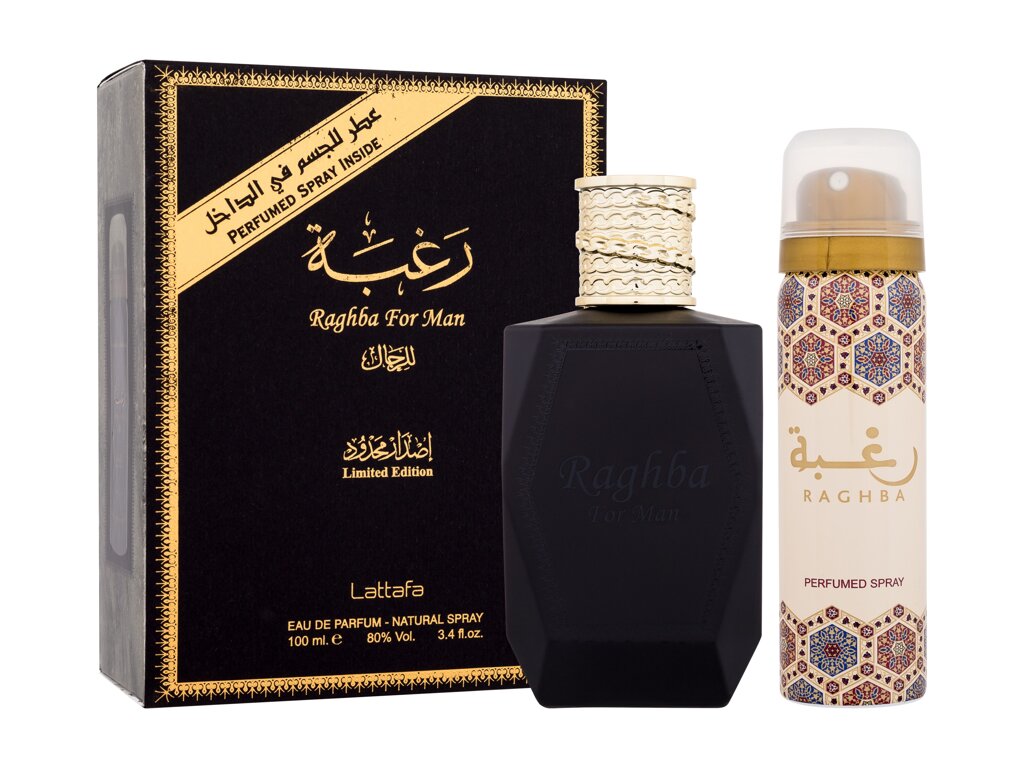 Lattafa perfumes Raghba Eau De Parfum 100 ml Edp 100 ml + Deodorant 50 ml Damaged box Set