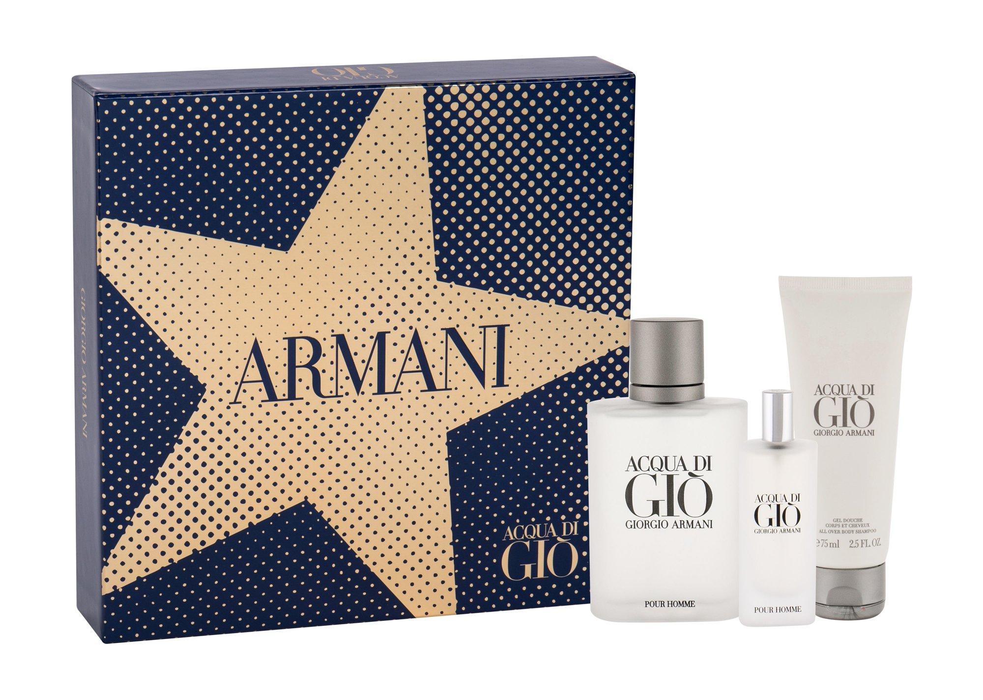 Giorgio Armani Acqua di Gio Pour Homme 100ml Edt 100 ml + Edt 15 ml + Shower Gel 75 ml Kvepalai Vyrams EDT Rinkinys (Pažeista pakuotė)