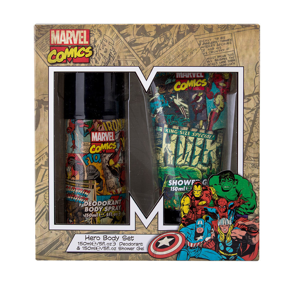Marvel Comics Hero 150ml Deodorant 150 ml + Shower gel 150 ml dezodorantas Rinkinys (Pažeista pakuotė)