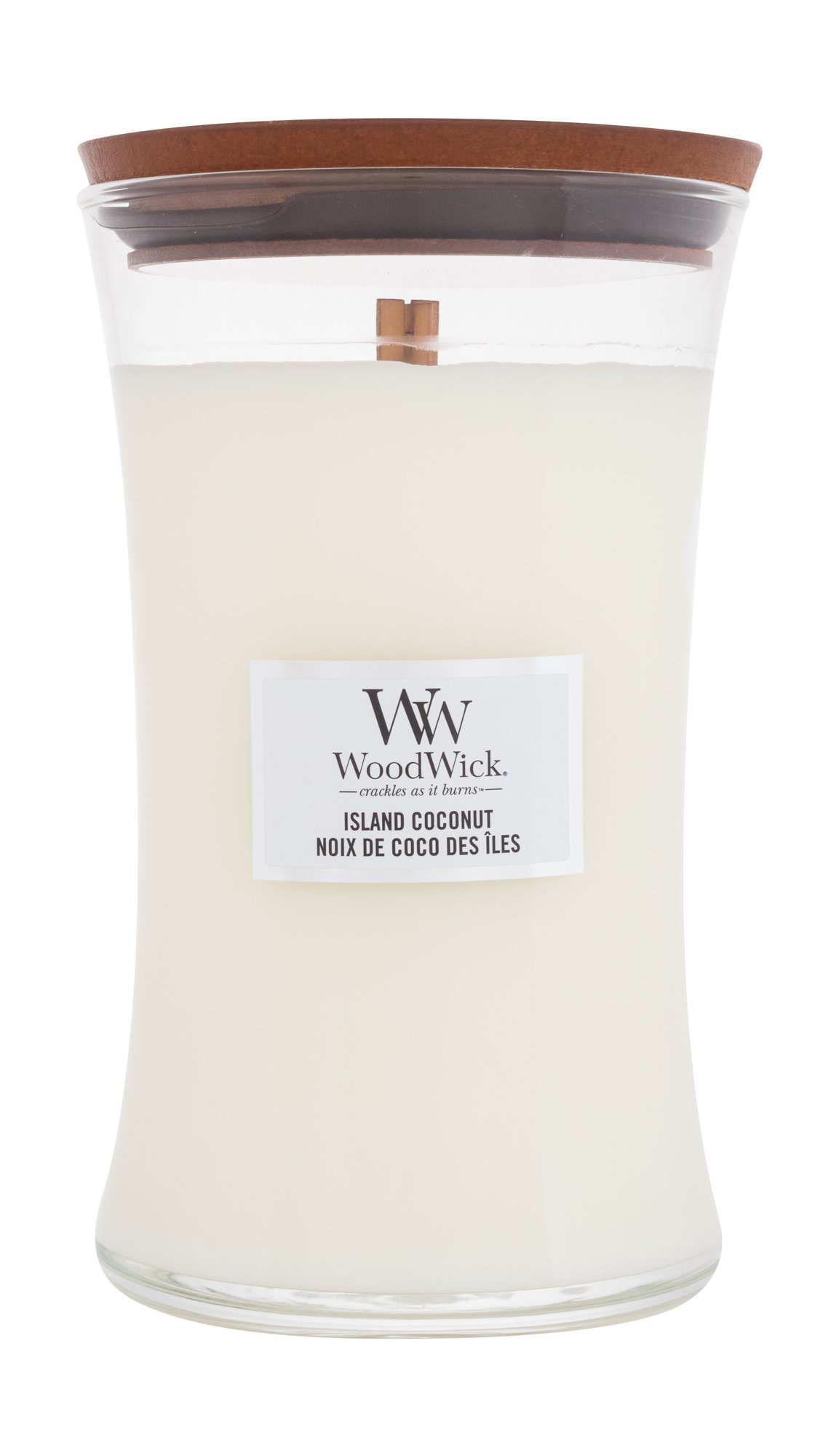 WoodWick Island Coconut 610g kvepianti žvakė (Pažeista pakuotė)