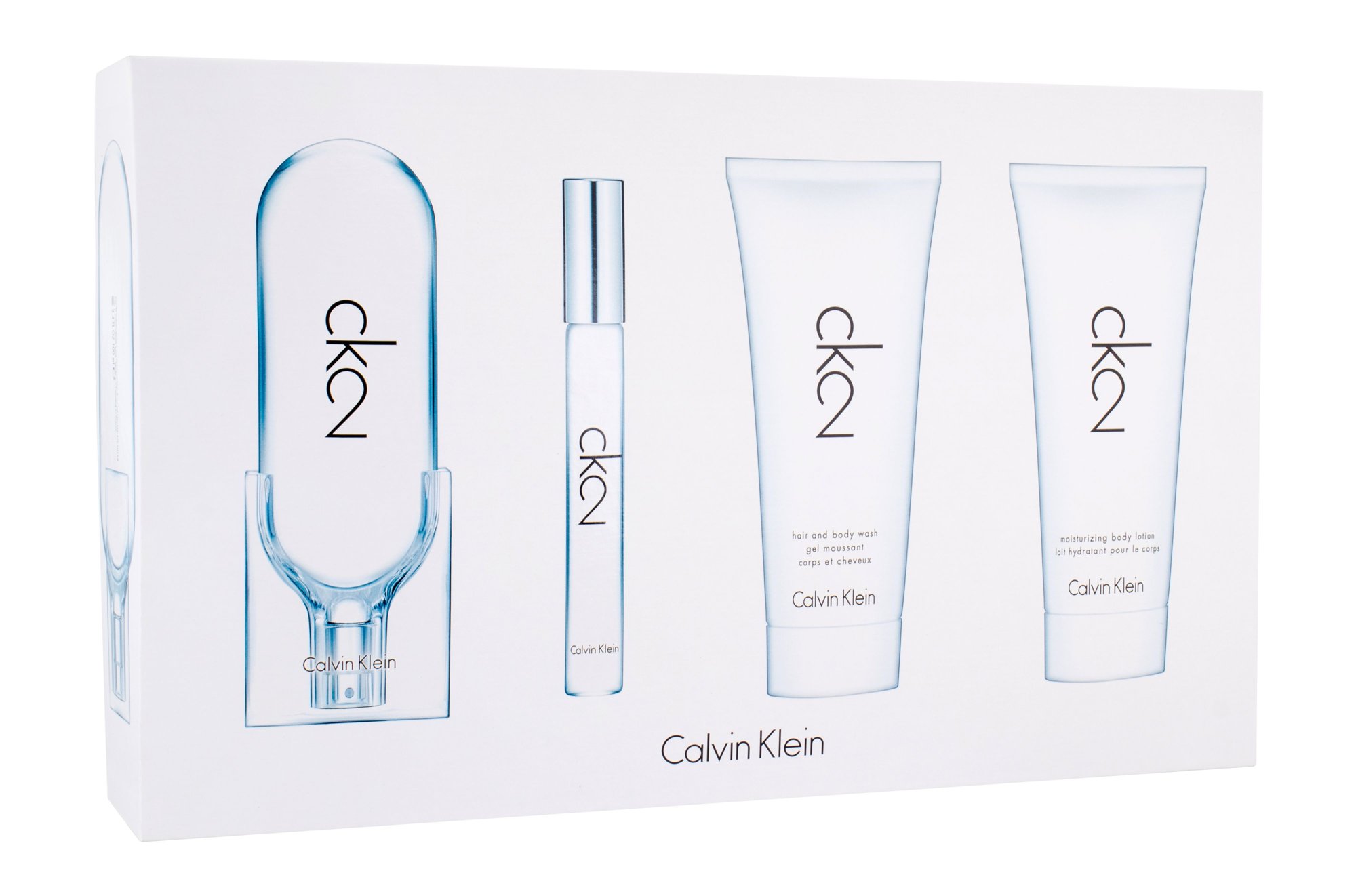 Calvin Klein CK2 100ml Edt 100 ml + Edt 10 ml + Shower gel 100 ml + Body lotion 100 ml Kvepalai Unisex EDT Rinkinys