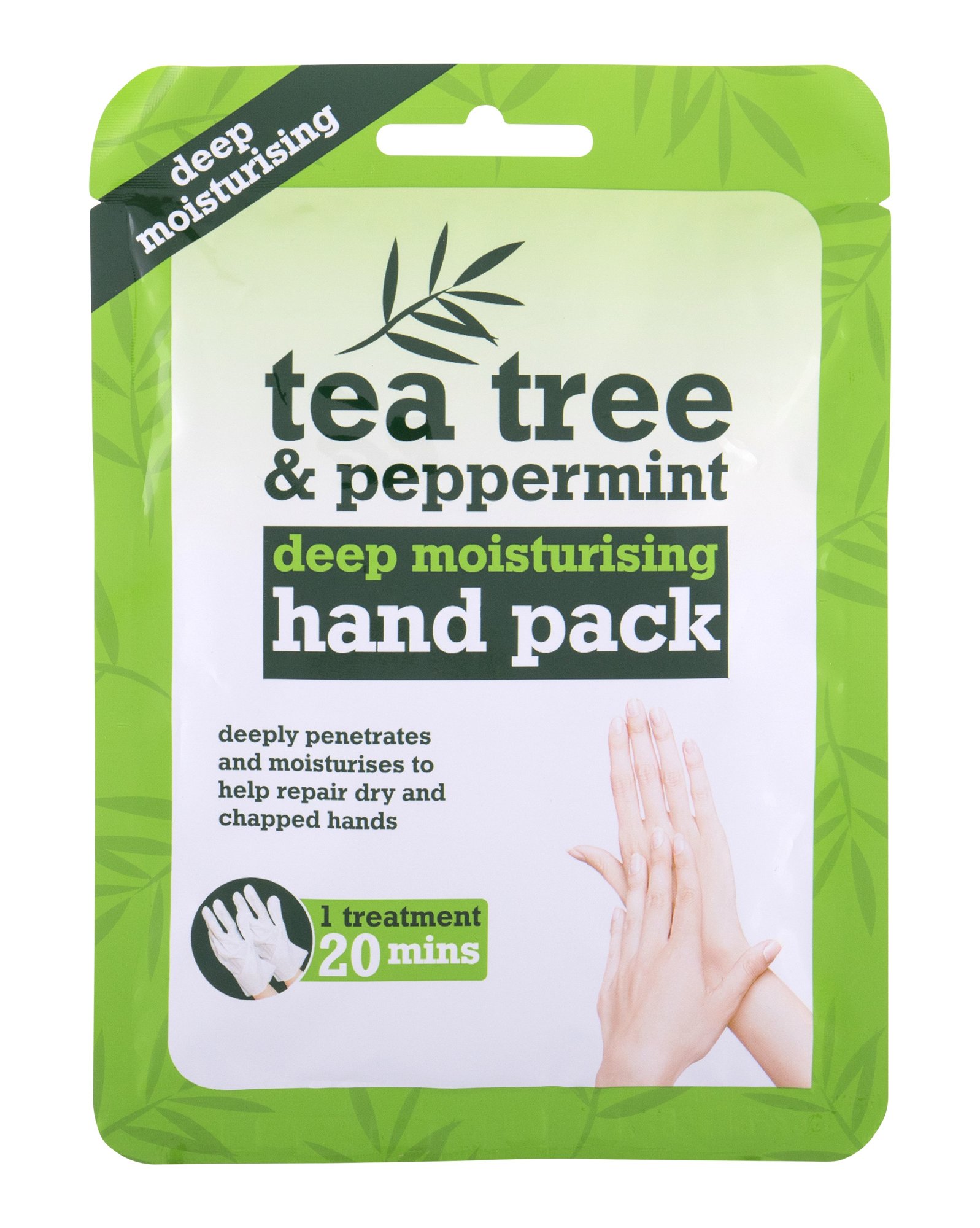 Xpel Tea Tree Tea Tree & Peppermint Deep Moisturising Hand Pack drėkinančios pirštinės