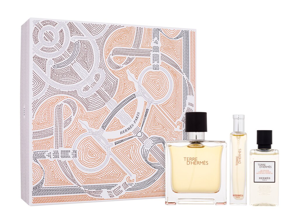 Hermes Terre d'Hermes Parfum 75 ml Perfume 75 ml + Perfume 15 ml + Shower Gel 40 ml Set