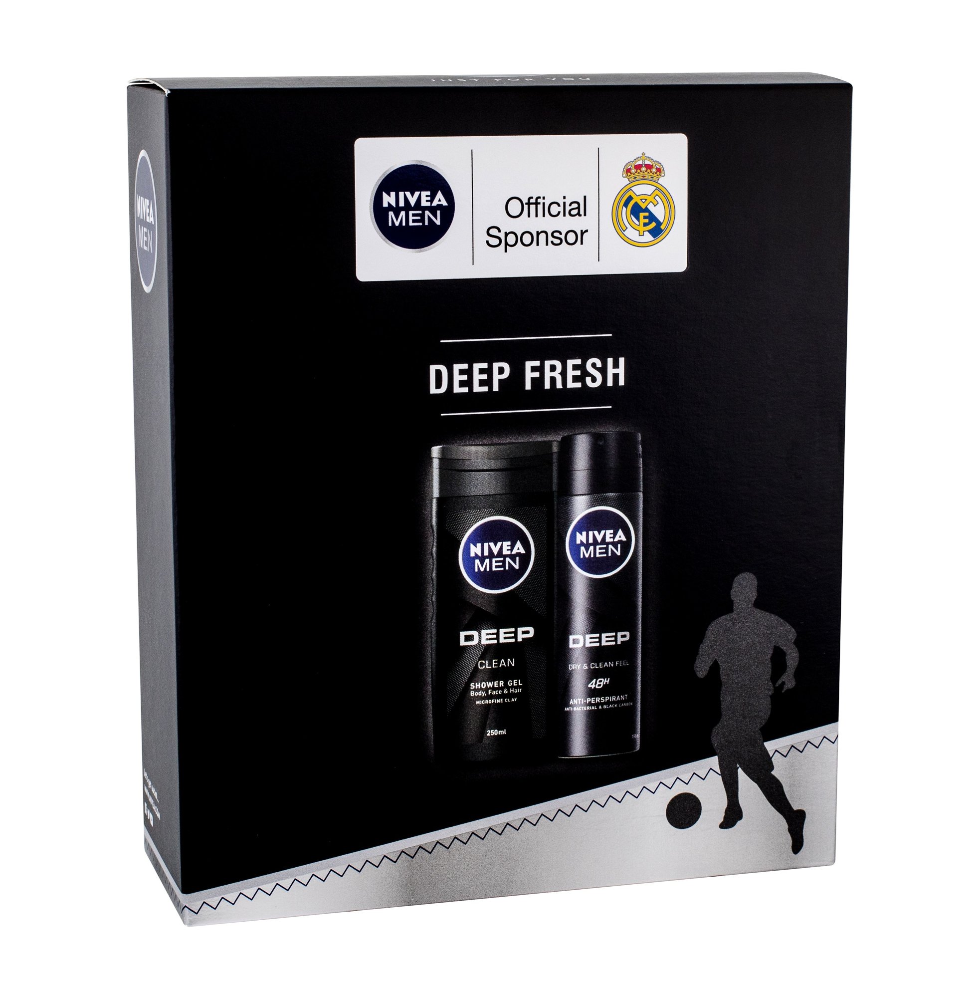 Nivea Men Deep Clean 250ml Shower Gel 250 ml + Antiperspirant 150 ml dušo želė Rinkinys