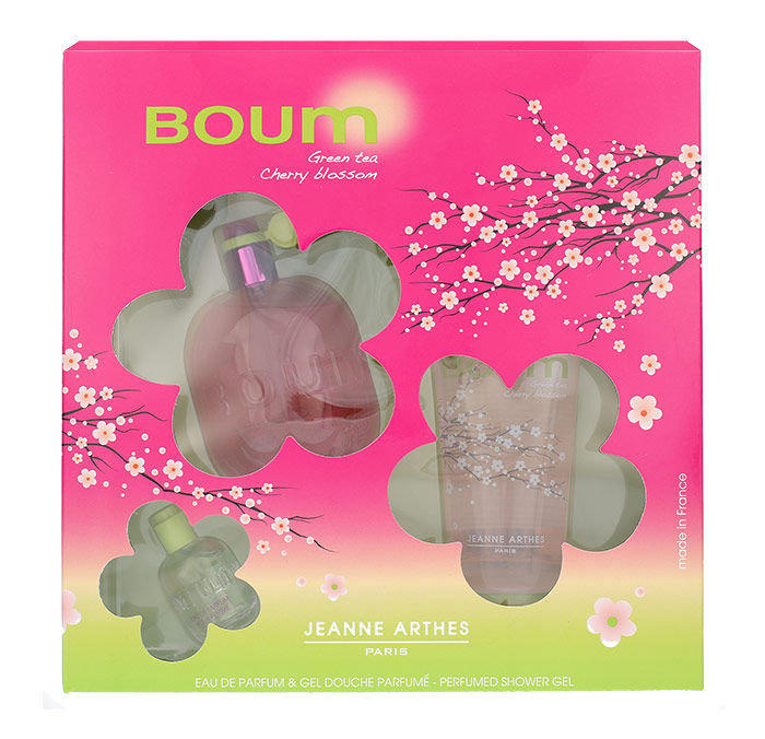 Jeanne Arthes Boum Green Tea Cherry Blossom 100ml Edp 100ml + 100ml Shower Gel + 7ml Edp Kvepalai Moterims EDP Rinkinys