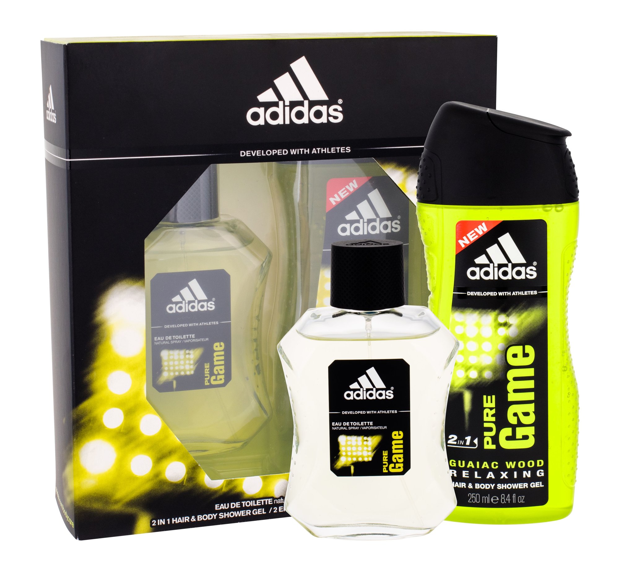 Adidas Pure Game 100ml Edt 100 ml + Shower Gel 250 ml Kvepalai Vyrams EDT Rinkinys (Pažeista pakuotė)