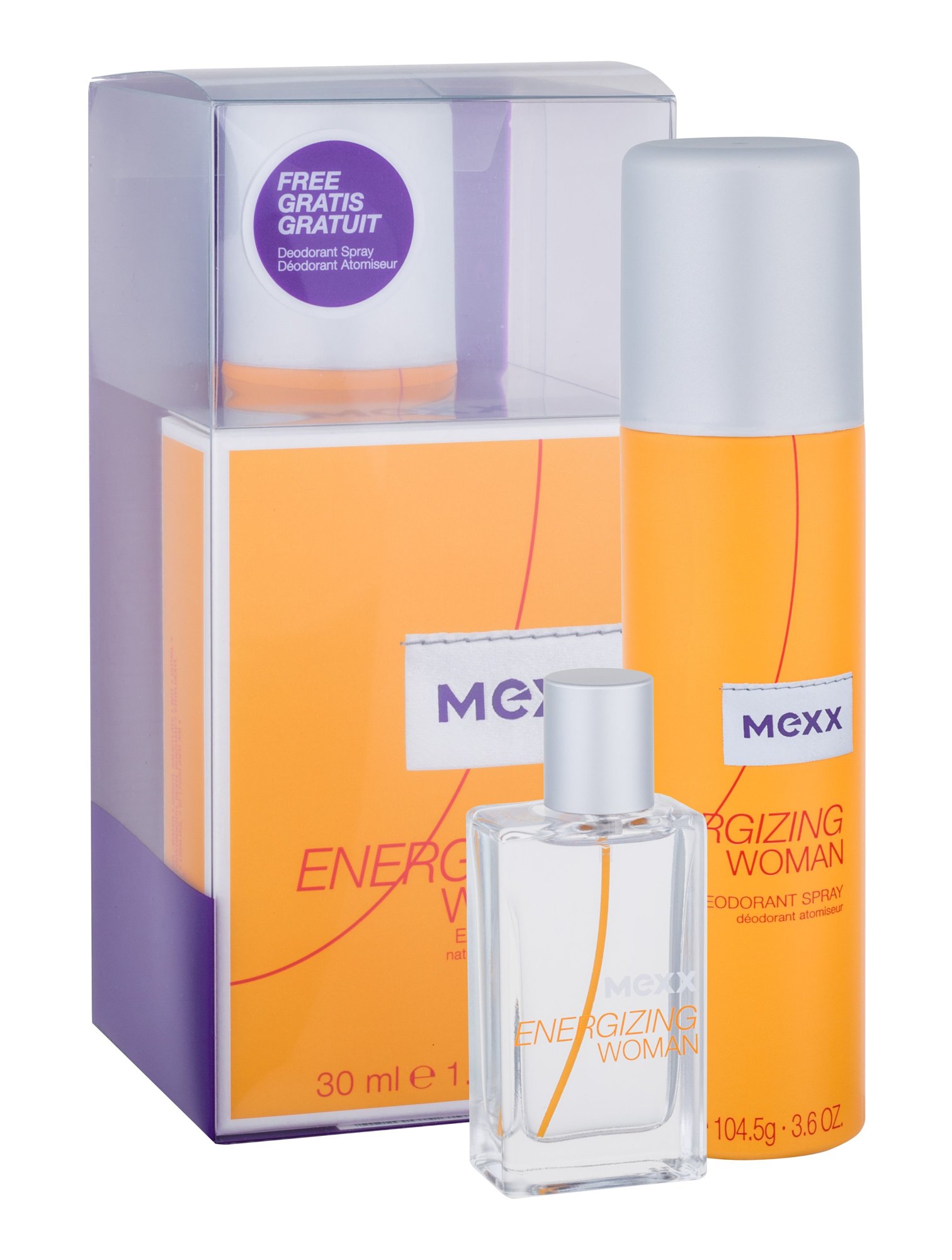 Mexx Energizing Woman 30ml Edt 30ml + 150ml Deodorant Kvepalai Moterims EDT Rinkinys (Pažeista pakuotė)