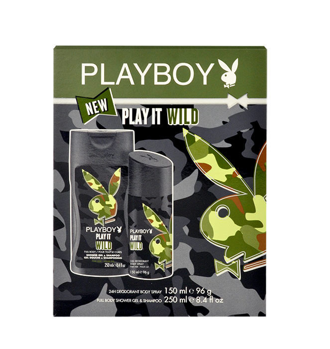 Playboy Play It Wild For Him 150ml Deodorant 150ml + 250ml shower gel dezodorantas Rinkinys (Pažeista pakuotė)