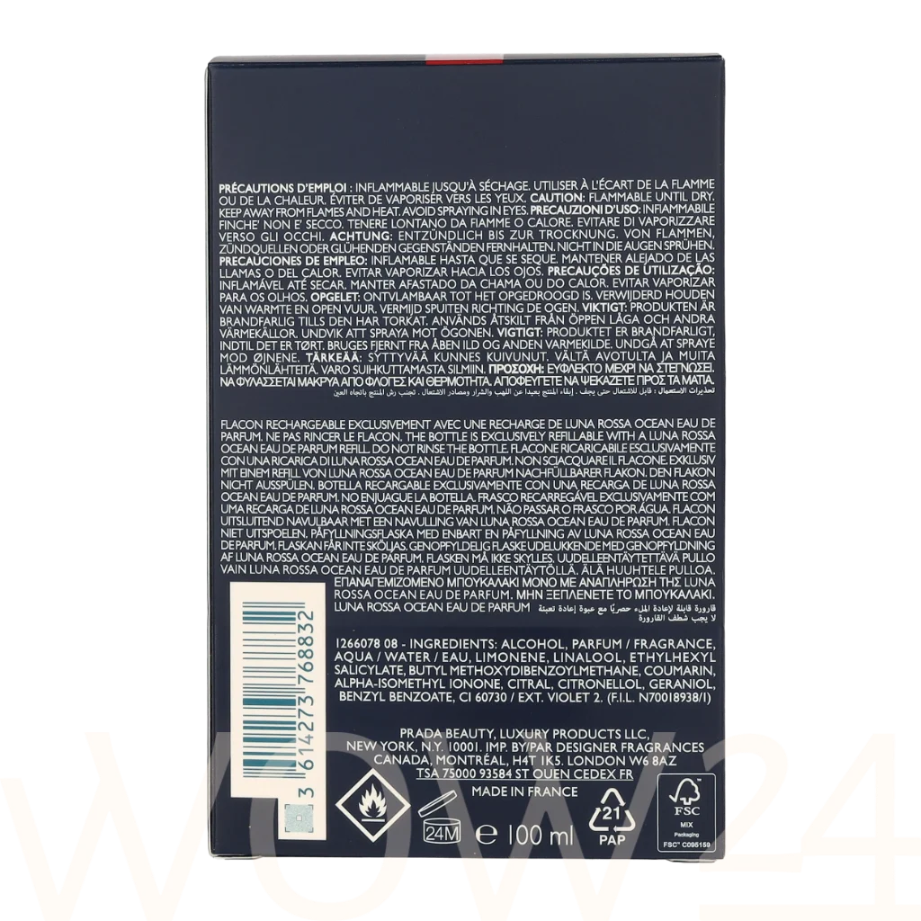 Prada Prada Luna Rossa Ocean Pour Homme Edp Spray 100 ml Kvepalai Vyrams EDP