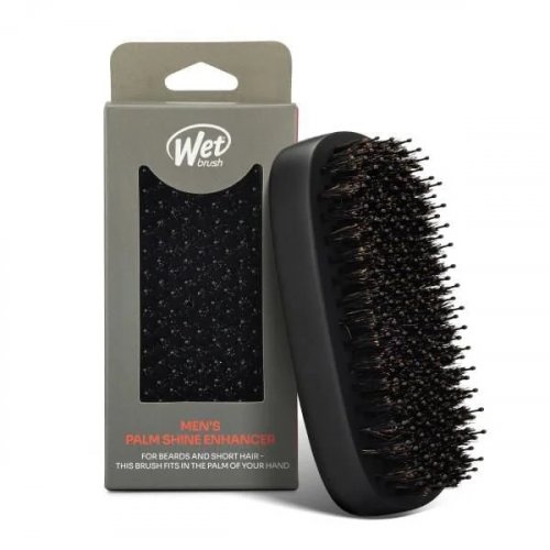 WetBrush Men's Palm Shine Enhancer Brush Barzdos ir trumpų plaukų &scaron;epetys vyrams vyri&scaron;ka plaukų priemonė
