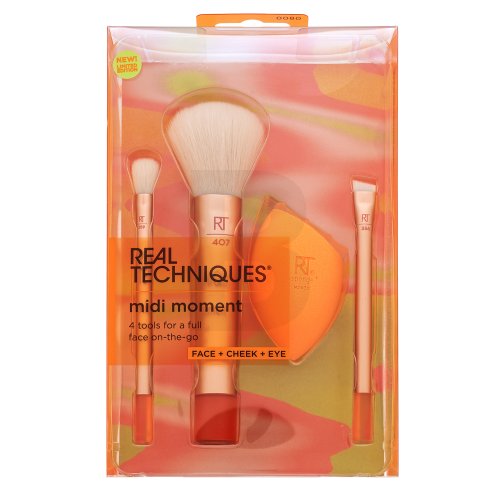 Real Techniques Midi Moment Brush + Sponge Set &Scaron;epetėlis Makiažo &scaron;epetėlis Moterims