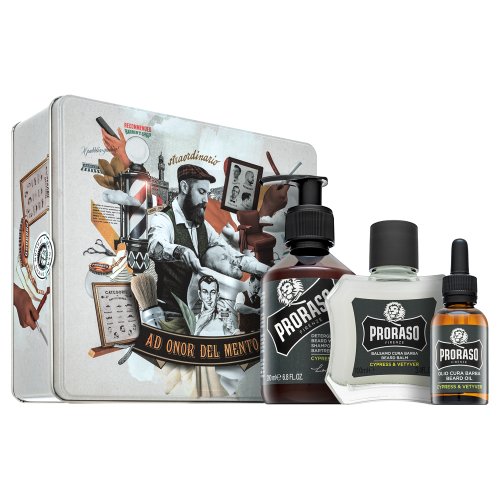 Proraso Cypress And Vetiver Metal Box Beard Care 200 ml + 100 ml + 30 ml 200